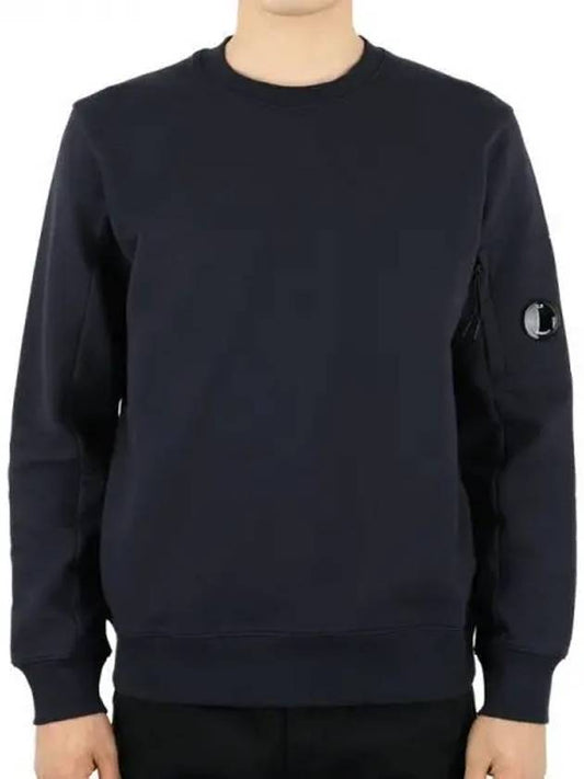 Diagonal Raised Fleece Sweatshirt Navy - CP COMPANY - BALAAN 2