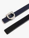 Gancini Reversible Leather Belt Blue - SALVATORE FERRAGAMO - BALAAN 3