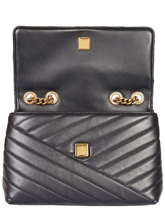 Kira Chevron Convertible Strap Small Shoulder Bag Black - TORY BURCH - BALAAN 10