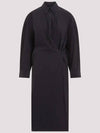 Straight Collar Twisted Midi Dress Navy - LEMAIRE - BALAAN 2