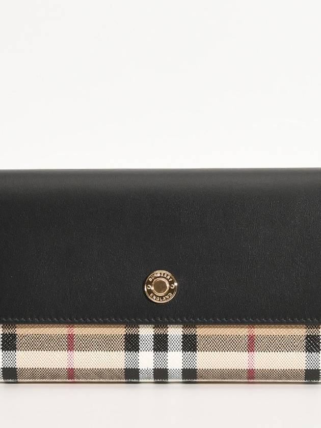 Vintage Check and Leather Continental Wallet Beige Black - BURBERRY - BALAAN 2