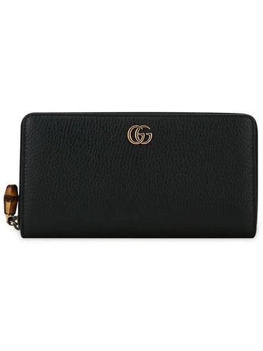 GG Bamboo Zipper Around Long Wallet Black - GUCCI - BALAAN 1