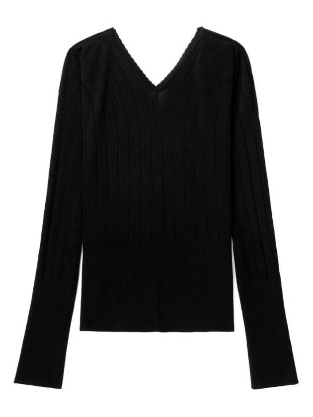 Le haut Pralu Logo Detail Cut-Out Viscose Knit Top Black - JACQUEMUS - BALAAN 5