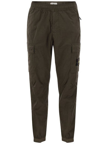 Regular fit tapered cargo trousers with zipped pockets - STONE ISLAND - BALAAN 1