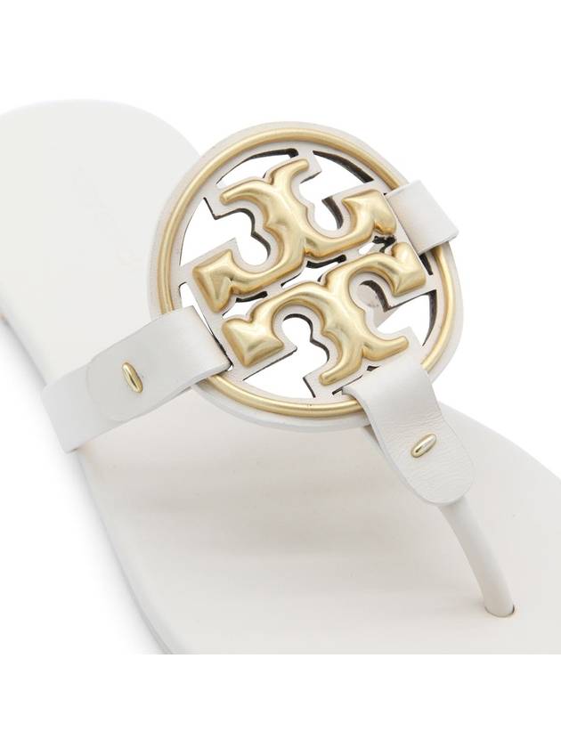 Women's Metal Miller Soft Flip Flops White - TORY BURCH - BALAAN 5