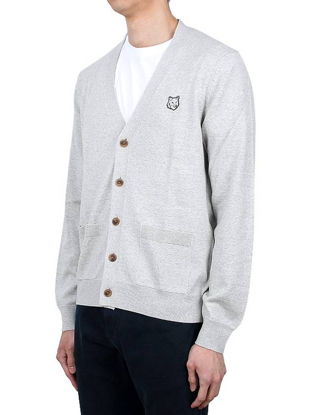 Bold Fox Head Patch Regular Cardigan Grey - MAISON KITSUNE - BALAAN 5