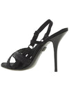 Women's Satin Sandals Heel Black - DOLCE&GABBANA - BALAAN.