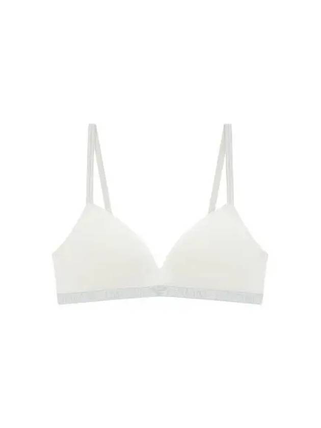 UNDERWEAR Women's Glitter Logo Stretch Cotton Triangle Bra Cream 270628 - EMPORIO ARMANI - BALAAN 1