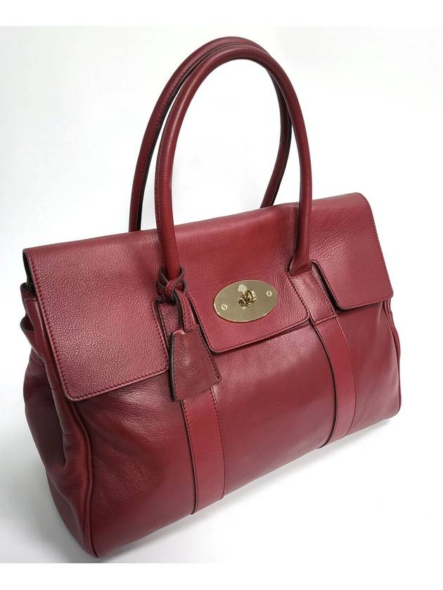 Wine leather silver Bayswater medium tote bag HH5988 - MULBERRY - BALAAN 2