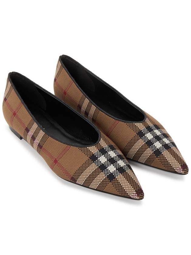 Women's Vintage Check Point Toe Ballerina Brown - BURBERRY - BALAAN 4