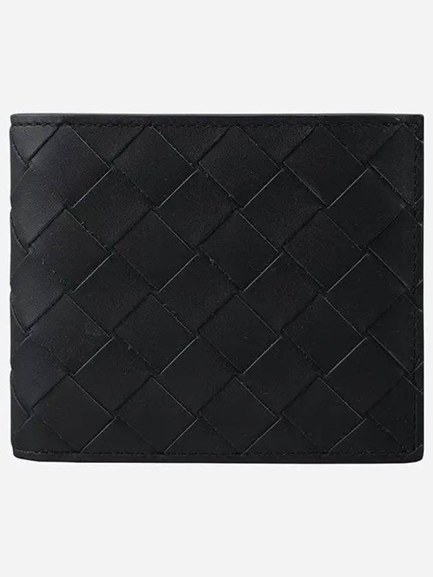 Two-Tone Intrecciato Leather Half Wallet Navy - BOTTEGA VENETA - BALAAN 2