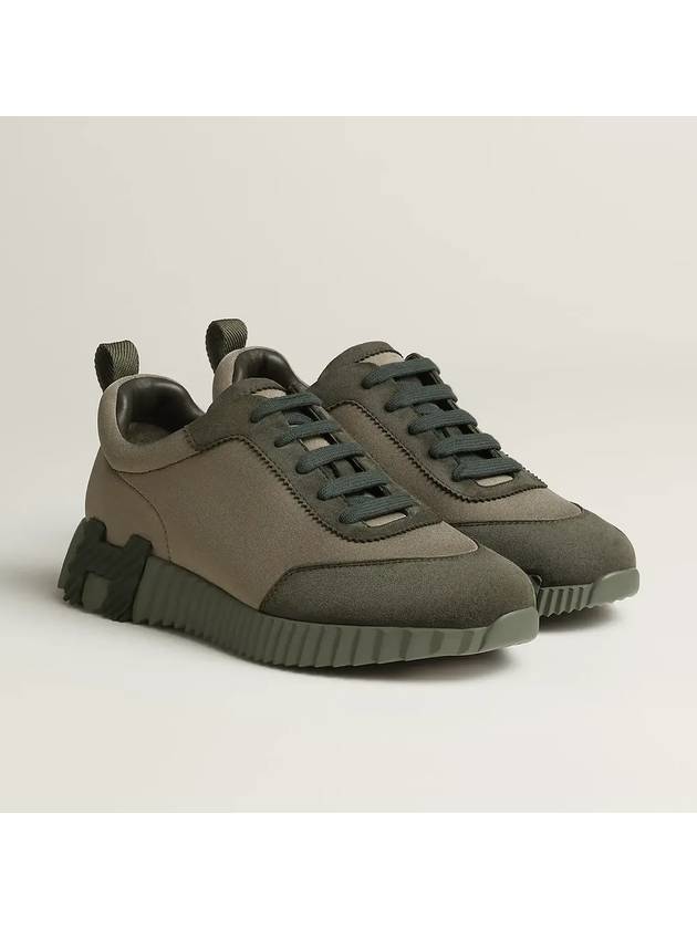 Bouncing Suede Goatskin Low Top Sneakers Vert - HERMES - BALAAN 2