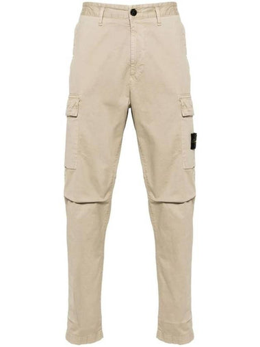 Compass Badge Cargo Straight Pants Beige - STONE ISLAND - BALAAN 1