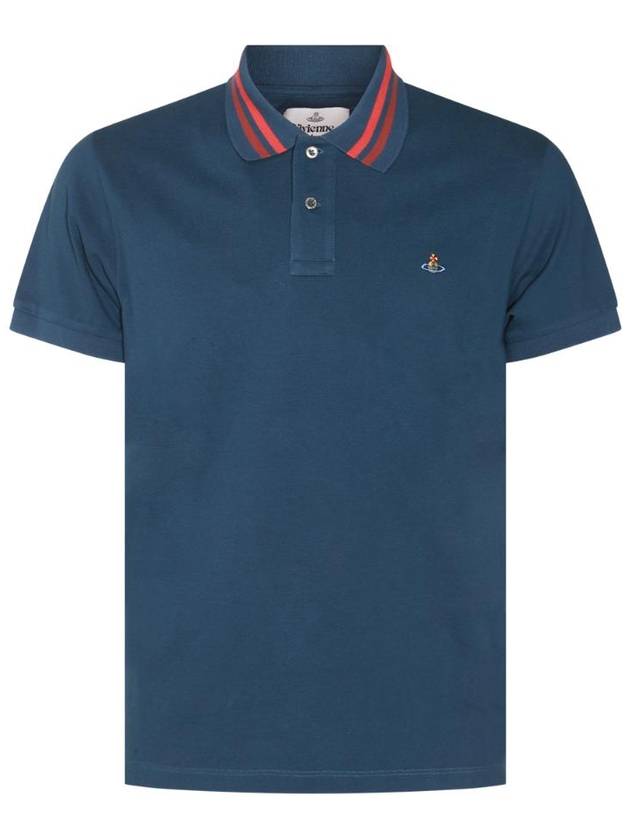 Classic ORB Logo Polo Shirt Dark Blue - VIVIENNE WESTWOOD - BALAAN 1