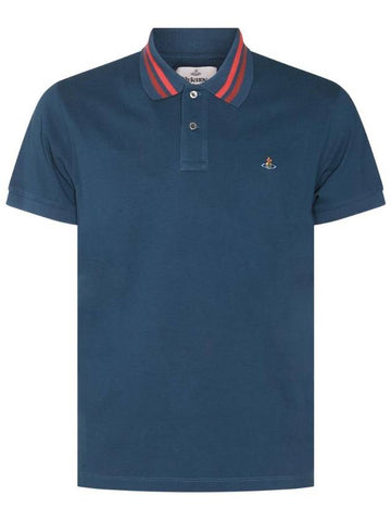 Classic ORB Logo Polo Shirt Dark Blue - VIVIENNE WESTWOOD - BALAAN 1