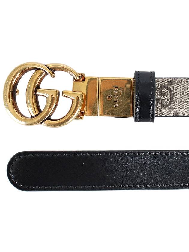 GG Marmont Reversible Thin Belt Grey - GUCCI - BALAAN 4