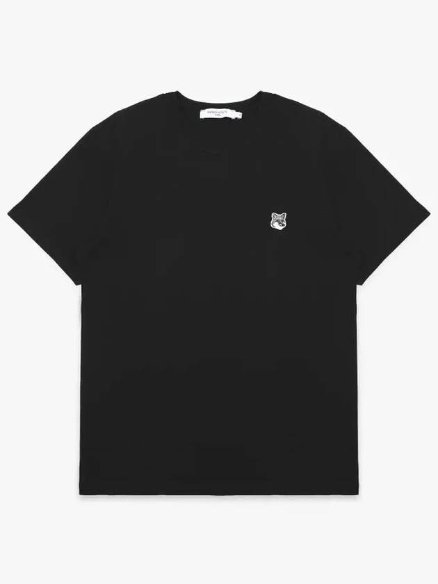 Grey Fox Head Patch Classic Short Sleeve T-Shirt Black - MAISON KITSUNE - BALAAN 2