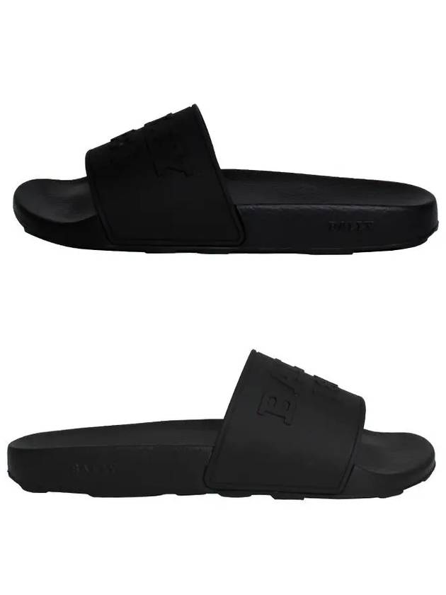 logo slippers black - BALLY - BALAAN.
