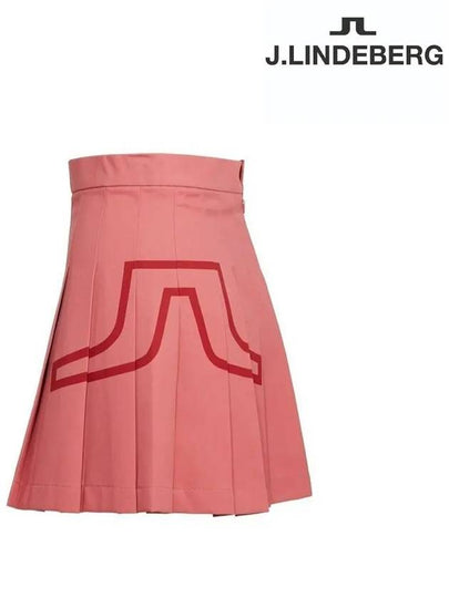 Women's Naomi Golf Pleated Skirt Faded Rose - J.LINDEBERG - BALAAN 2