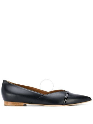 Malone Souliers Black Leather Colette Pointed-Toe Flats, Brand Size 36 ( US Size 6 ) - MALONE SOULIERS - BALAAN 1