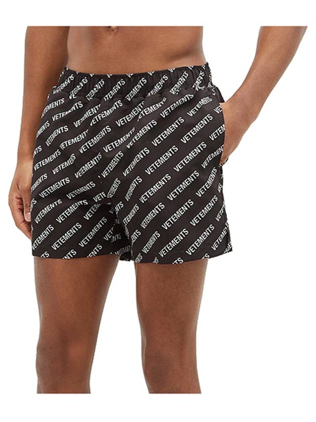 White Logo Swim Shorts Black - VETEMENTS - BALAAN.