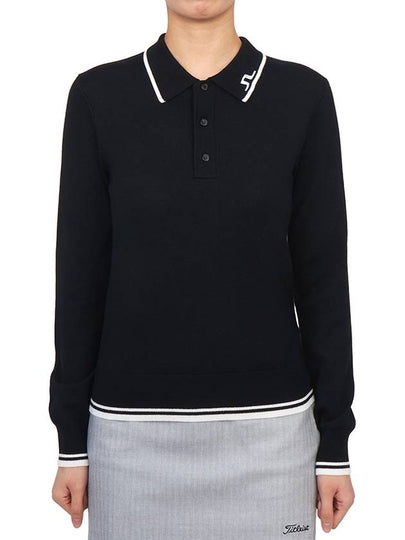 Women's Mimi Knit PK Shirt Black - J.LINDEBERG - BALAAN 2