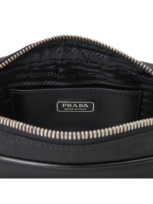 Re-Nylon Brushed Leather Shoulder Bag Black - PRADA - BALAAN 9