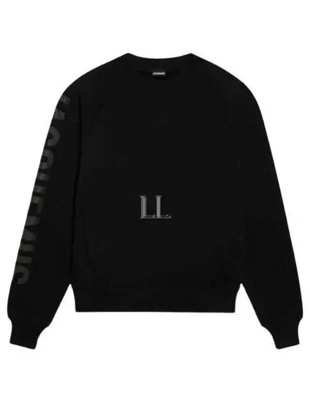 Le Typo Logo Print Cotton Sweatshirt Black - JACQUEMUS - BALAAN 2