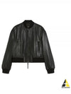 Hiltex Leather Bomber Jacket Black - MAX MARA - BALAAN 2