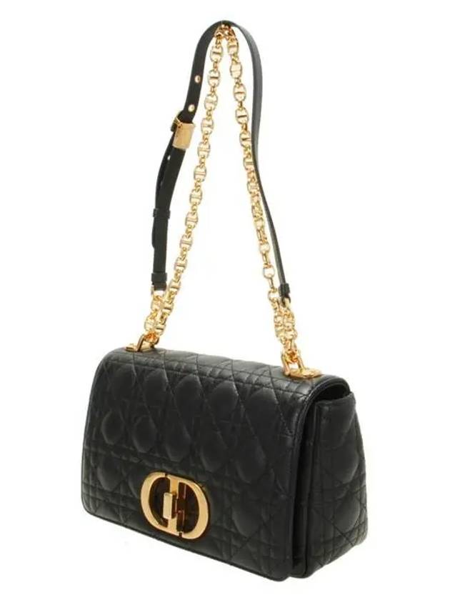 Women's Caro Supple Cannage Calfskin Medium Cross Bag Black - DIOR - BALAAN 3