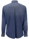 Easy Fit Press Studs Long Sleeve Shirt Light Denim - BRUNELLO CUCINELLI - BALAAN 3