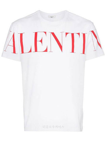 Logo Print Cotton Men's TShirt SV3MG03B5FN - VALENTINO - BALAAN 1