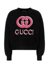 Jersey Print Cotton Sweatshirt Black - GUCCI - BALAAN 2