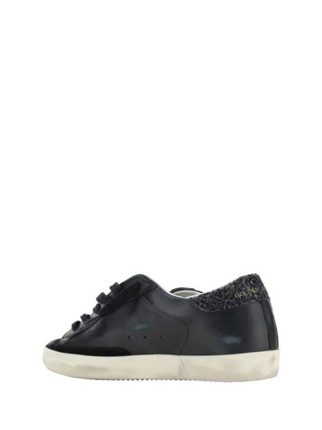 Superstar Glitter Tab Leather Low Top Sneakers Black - GOLDEN GOOSE - BALAAN 4