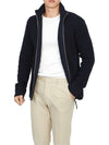 Stitch Knit High Neck Full Zip Up Cardigan Navy - MAISON MARGIELA - BALAAN 7