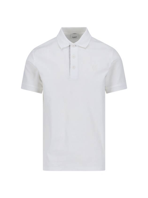 Eddie Cotton Polo Shirt White - BURBERRY - BALAAN 2