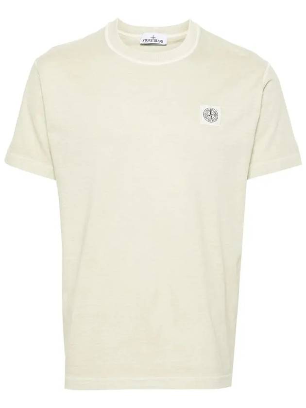 Organic Cotton Short Sleeve T-Shirt Pistachio - STONE ISLAND - BALAAN 3