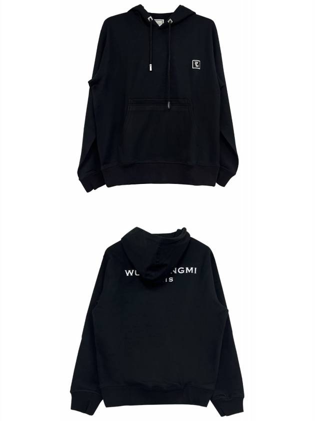 Back Embroidery Logo Cotton Hoodie Black - WOOYOUNGMI - BALAAN 5