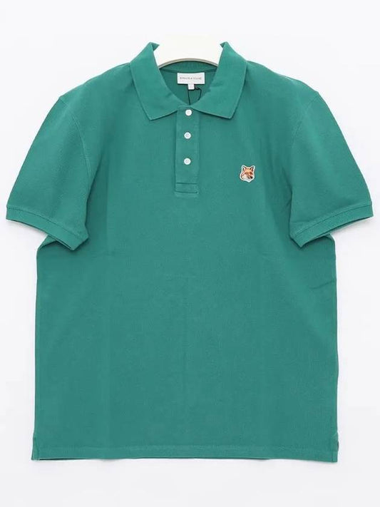 Fox Head Patch Cotton Polo Shirt Green - MAISON KITSUNE - BALAAN 2