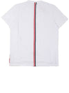 Men's Center Back Striped Short Sleeve T-Shirt White - THOM BROWNE - BALAAN 5