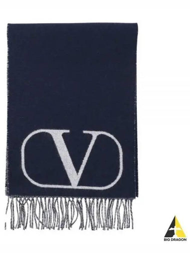 5Y0ER033 RBH NB4 5Y2ER033 V logo wool cashmere muffler - VALENTINO - BALAAN 1