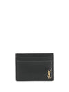 Tiny Monogram Shiny Leather Card Case Black - SAINT LAURENT - BALAAN 2