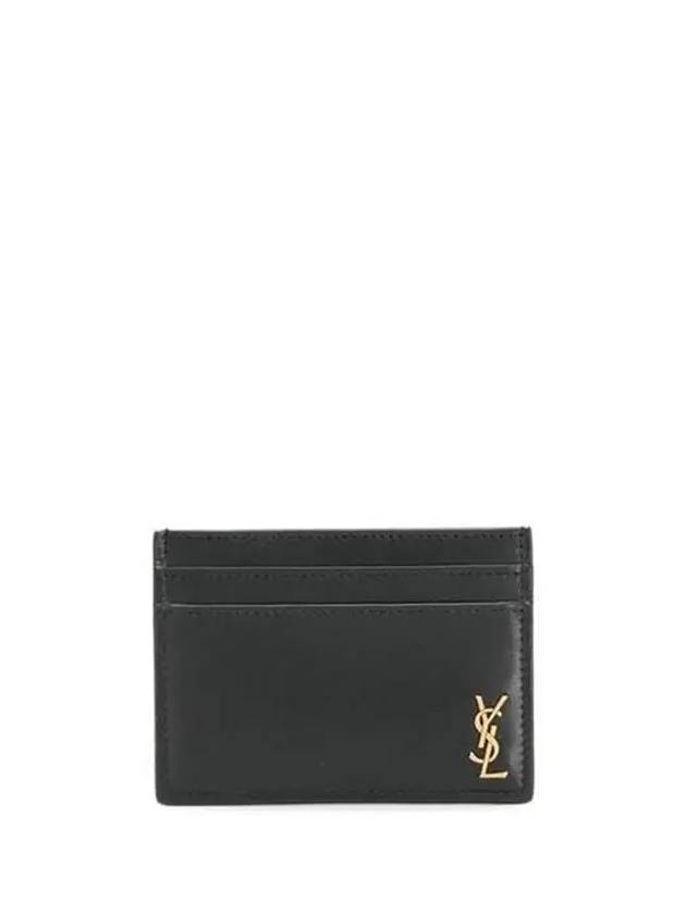 Tiny Monogram Shiny Leather Card Case Black - SAINT LAURENT - BALAAN 2