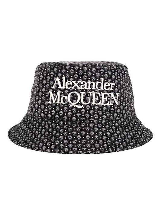 skull dot embroid logo bucket hat black - ALEXANDER MCQUEEN - BALAAN.