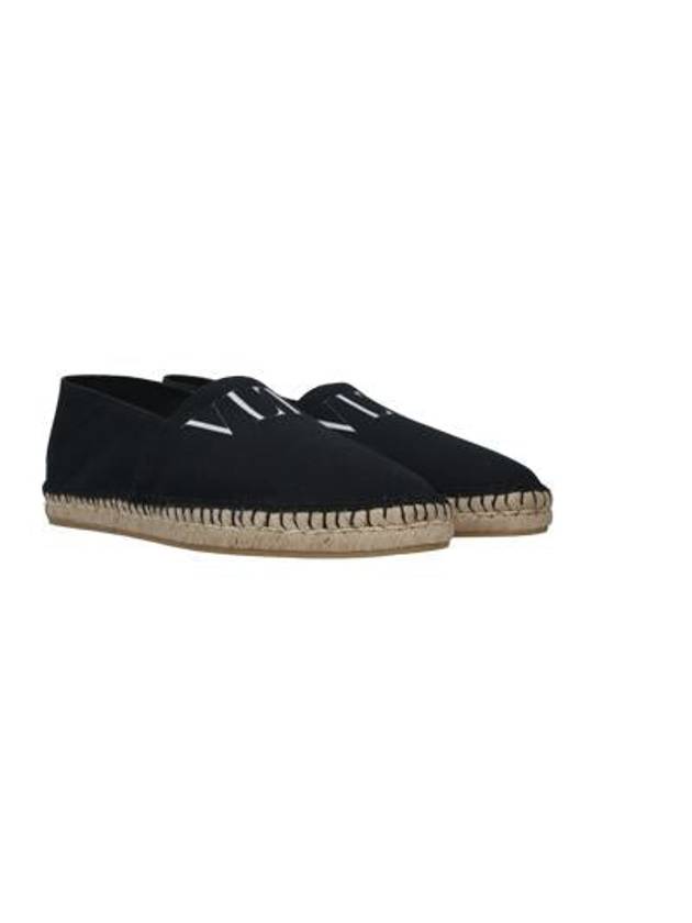 Men's VLTN Logo Canvas Espadrilles Black - VALENTINO - BALAAN 5