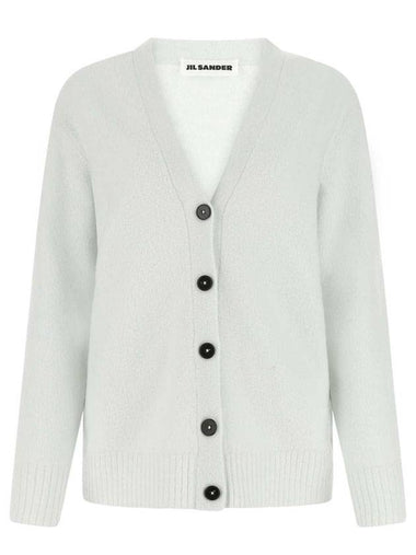 Wool V-neck Cardigan Light Blue - JIL SANDER - BALAAN 1