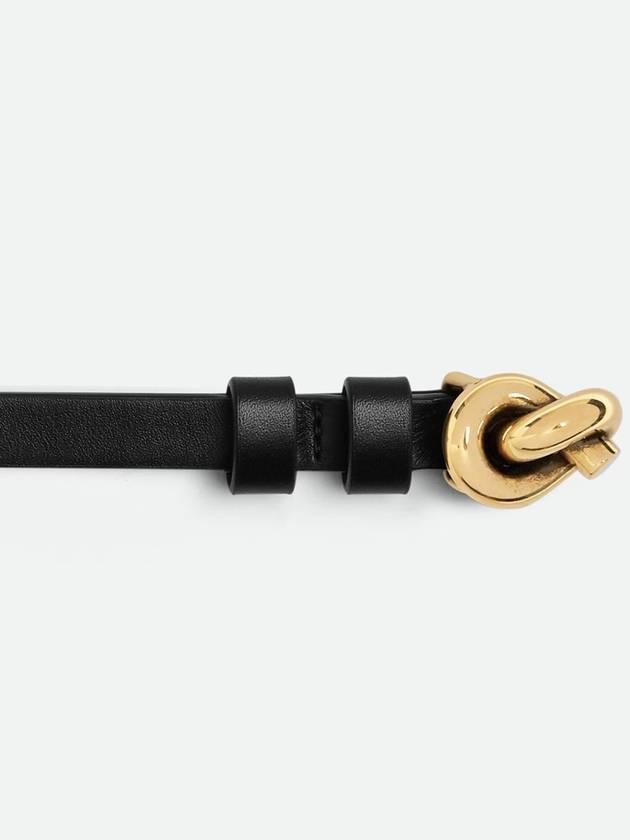 Women's Noted Leather Belt Black - BOTTEGA VENETA - BALAAN 4