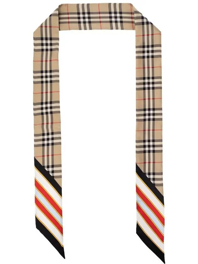 Women's Vintage Check Silk Scarf Archives Beige - BURBERRY - BALAAN 3