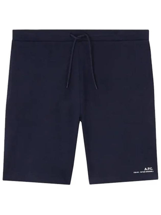 Men's Item Logo Shorts Navy - A.P.C. - BALAAN.