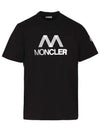 Side Three Stripes Logo Crew Neck Short Sleeve T-Shirt Black - MONCLER - BALAAN 1